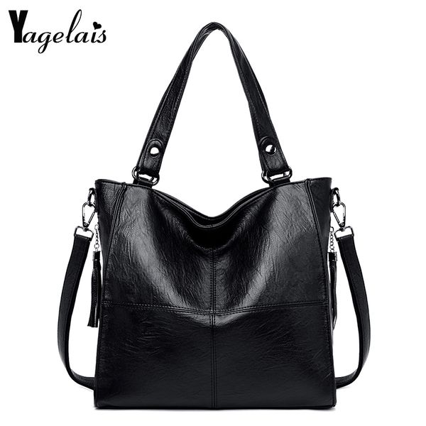 

brand women leather handbags women's pu tote bag large female shoulder bags bolsas femininas femme sac a main black red
