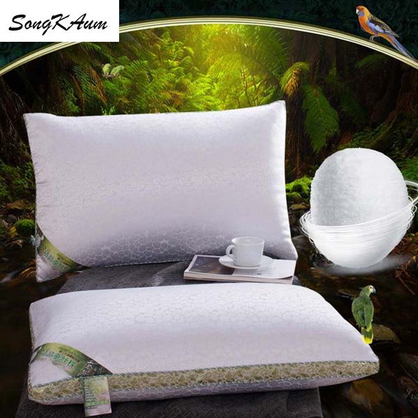 

songkaum high-grade 100% mulberry silk pillow five-star l health care pillows 100% cotton satin jacquard cover