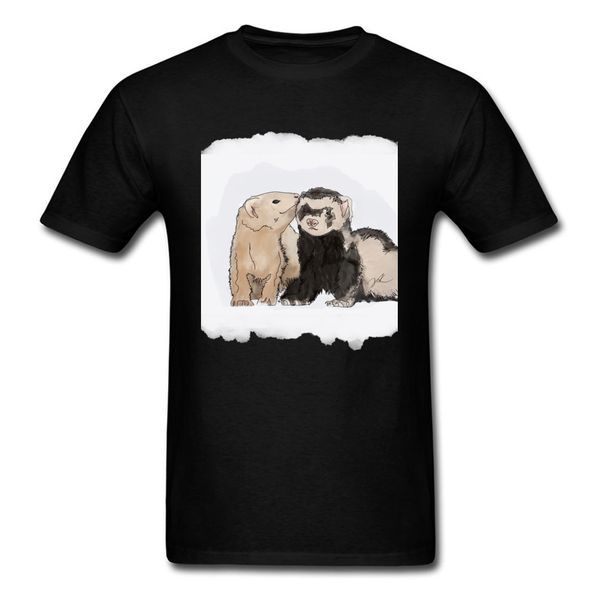 

t shirt ferret kisses tees summer 2018 new custom short sleeve cotton fabric crewneck men's t-shirt custom ing