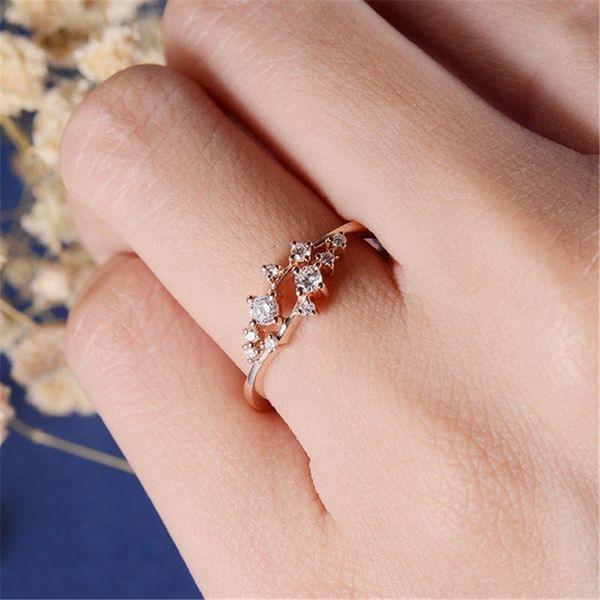 

wedding rings 2021 korean design clear cz thin for women rose gold/silver color mini jewelry ladies gifts drop, Slivery;golden
