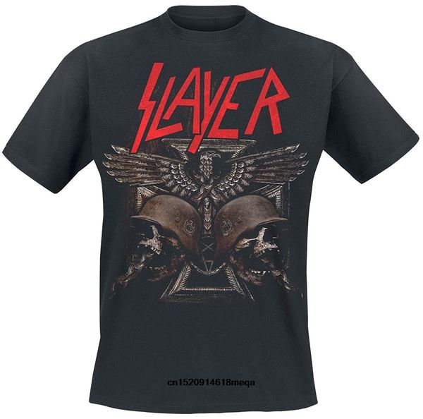 

funny t shirts slayer eagle skulls men short sleeve t-shirt black