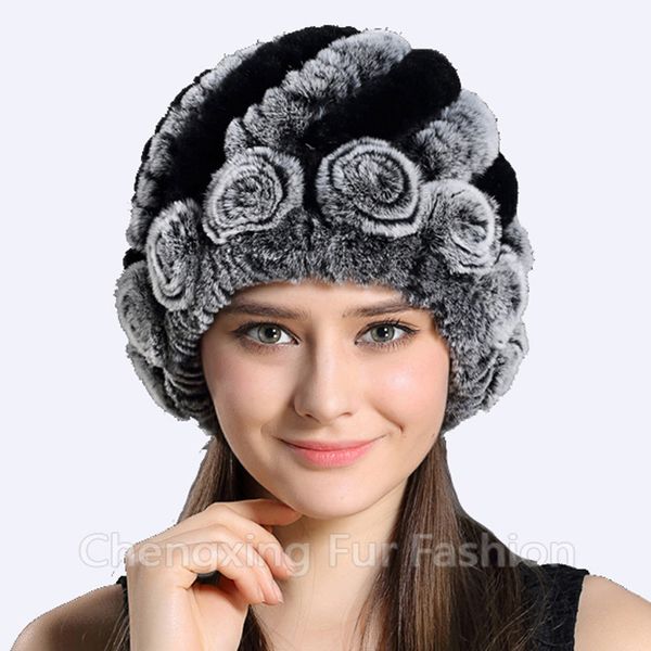 

cx-c-04 winter fur women warm fashion lady handmade knitted hat, Blue;gray