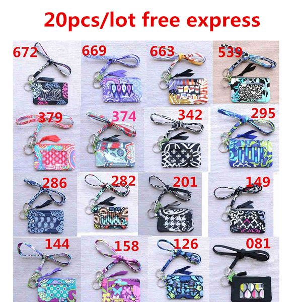 20pcs / lot Zip Kimlik Kılıf ve boyun bağlarını küçük cüzdan Kart sahipleri Para cüzdanlar Ücretsiz Ekspres