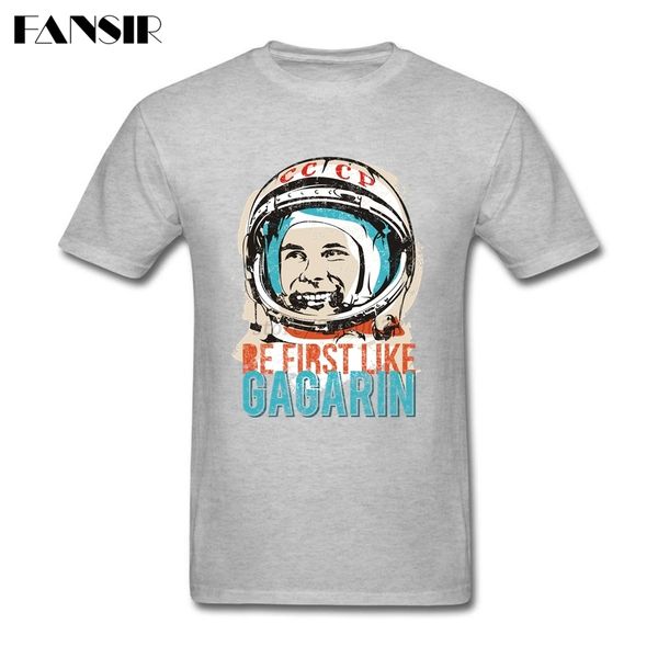 

xs-3xl be first like yuri gagarin astronaut new designed t shirt male short sleeve o neck men t-shirt teenage summer tees cccp