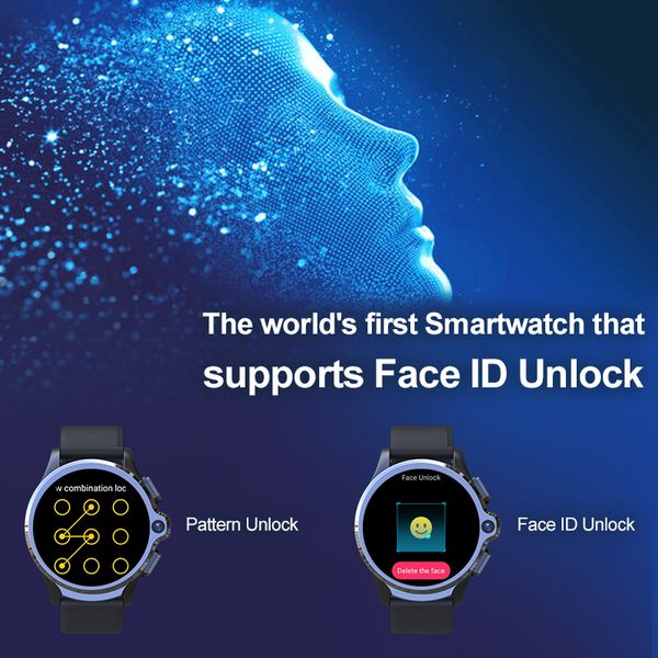 Heart Rate Freeshipping 3GB 32GB relógio inteligente Homens 1260mAh Dual Camera face ID 1.6