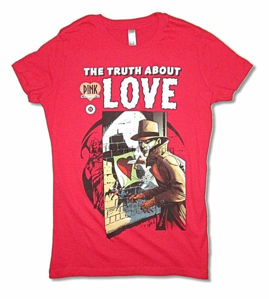

pnk pink comic cover girls juniors red t shirt new official