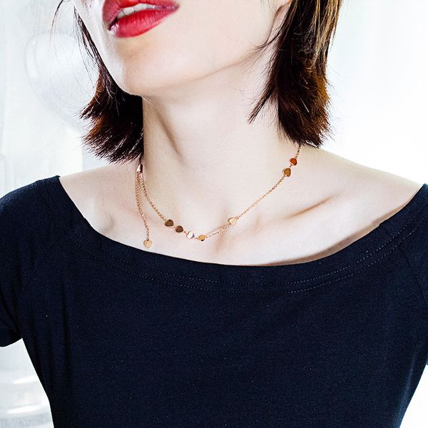 

new love necklace rose gold color titanium plated steel fashion casual lady necklace valentine's day gift for beloved girl, Silver