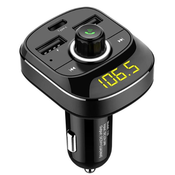 

car mp3 player type-c fast charging fm modulator bluetooth usb car charge music adapter transmitter receiver audio player t19