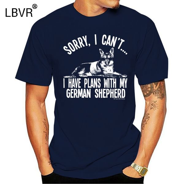 

sorry i cant i have plans with my german shepherd dog t-shirt mens ladies 100% cotton tee shirt wholesale tee
