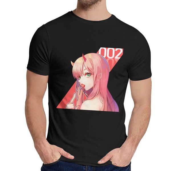 

cute anime girl darling in the franxx zero two t shirt vintage male comfortable homme tee shirt plus size