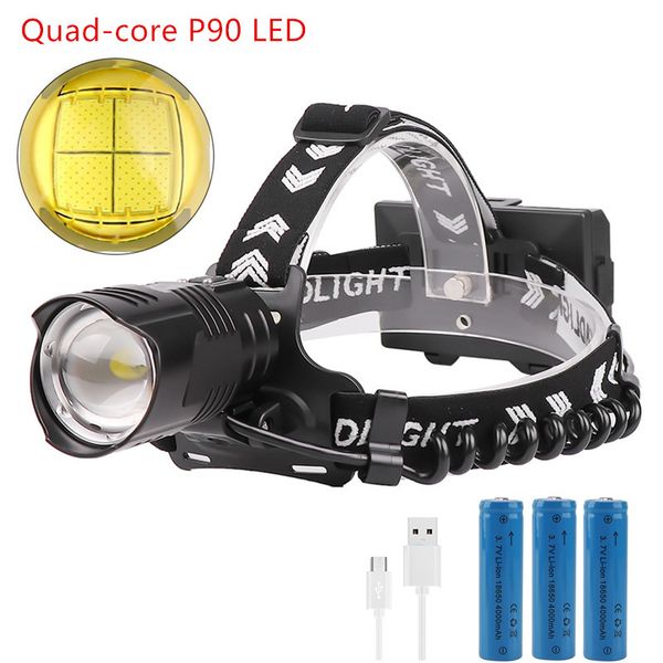 

headlamps boruit powerful xhp90.2 led headlamp usb rechargeable headlight head lamp torch waterproof zoom fishing light by 18650 battery