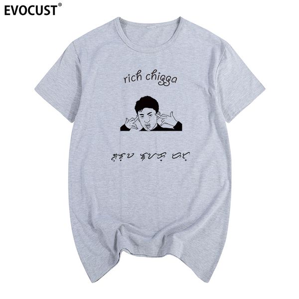 

rich chigga streetwear rapper fashion summer print t-shirt cotton men t shirt new women tee