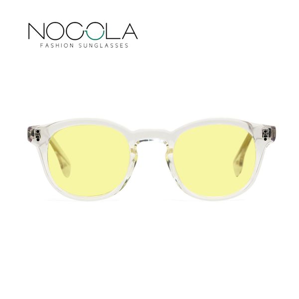 

classic polarized round transparent frame sunglasses 94710-1, White;black