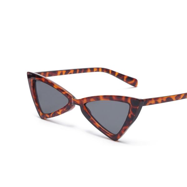 

2020 unique cat eye triangle sunglasses with red lenses yellow rimless sun glasses for women small size triangle female, White;black