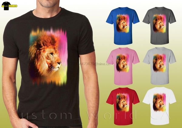 

colored lion graphic shirts lion lovers cool design t-shirt cartoon t shirt men new fashion tshirt ing