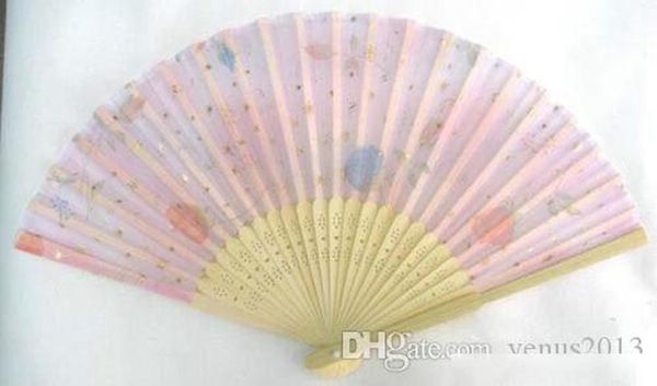 

wholesaler chinese silk folding bamboo hand fan fans art handmade flower