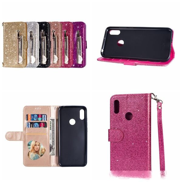 

bling wallet case for galaxy a40 a20e a20s a90 5g a10 a30 m20 m30 a70 a50 a60 a10s sparkle glitter leather zipper flip cover holder luxury