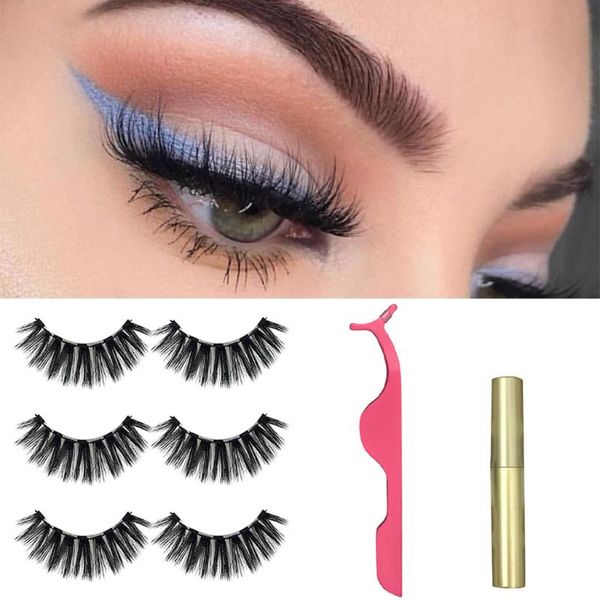 

false eyelashes women liquid magnetic eyeliner with magnetic false eyelashes easy to wear handmade faux mink hair july8