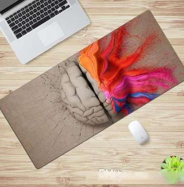 

large size 30x80cm gaming mouse pad anti-slip natural rubber left & right brain mousepad desk mat for deskpc computer laptop