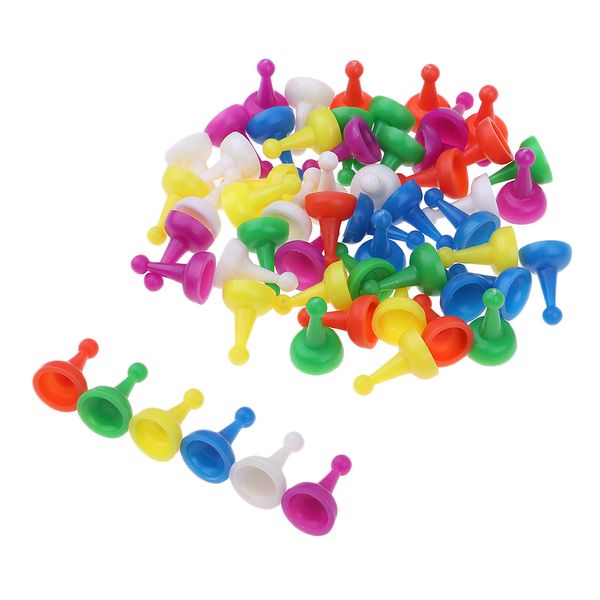 

60pc/pack plastic chess pieces chessman for draughts checkers halma game toy