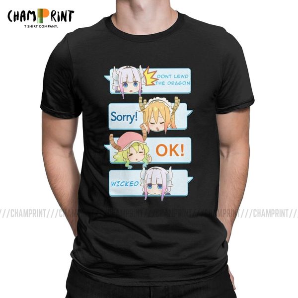 

men's t-shirt no lewd the dragon leisure cotton tees short sleeve anime kobayashi-san chi no maid dragon t shirts gift idea