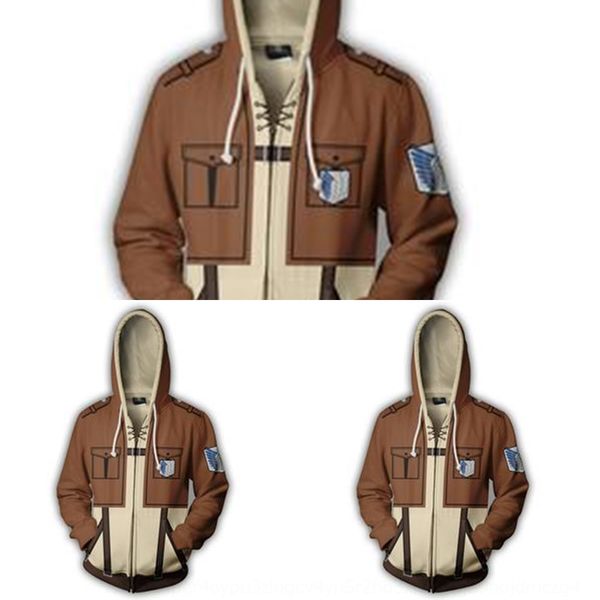 

attacking giant series 3d printing cos hooded animation zipper zipperzipper cardigan men's attacking giant series 3d printing cos hoode, Black