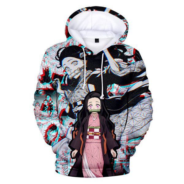 

demon slayer 3d printed nemado hoodies, men and women casual street wear, fashionable long sleeve hoodie, Black