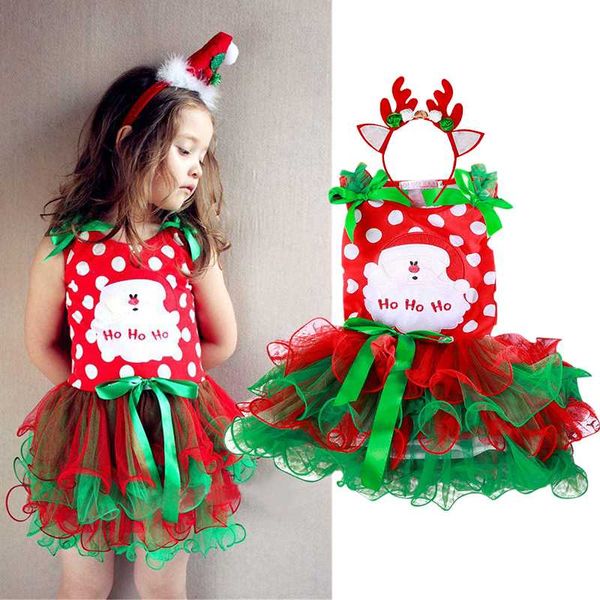 

girl's dresses snowman christmas dress baby girl clothes red green tutu gown year party kids for girls princess costume, Red;yellow