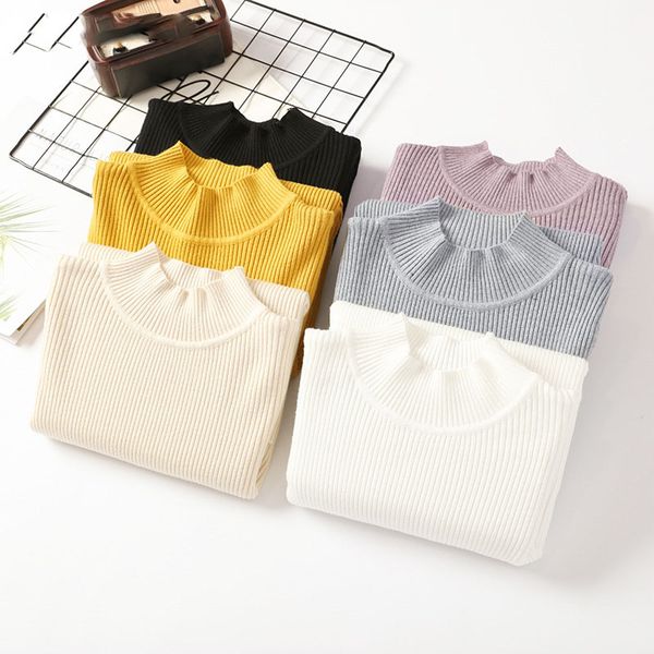 

knitted half turtleneck sweater women basic slim fit bottoming pullover women autumn winter casual jumper knitwear femme, White;black