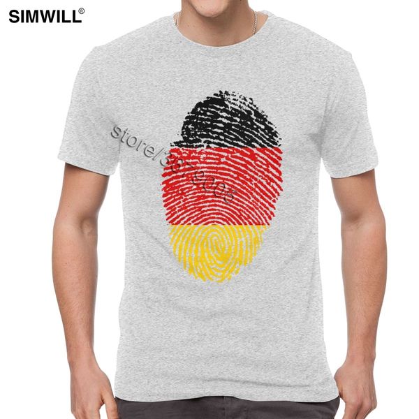 

fingerprint germany t-shirt mens soft cotton germany tee shirt short sleeve round neck t shirt handsome tshirts plus size