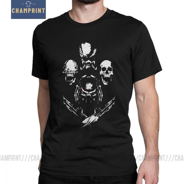 

trophy hunter aliens vs predator horror t-shirt man's short sleeved novelty tee shirt pure cotton clothes design t shirts