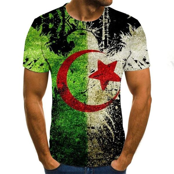 

man t-shirt 3d flag printing polyester spandex fabric casual cool men's t-shirt 2020 new, White;black