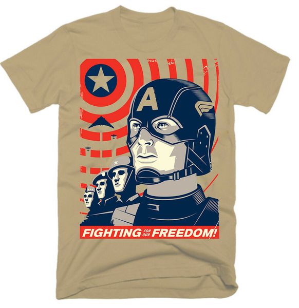 

capitan america movie 100% cotton men's t-shirt e0419 slogans customized tee shirt