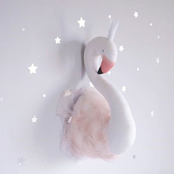 

3-pack stuffed lace swan kids toy decor wall hanging ornament sculpture, christmas gift, wedding decor
