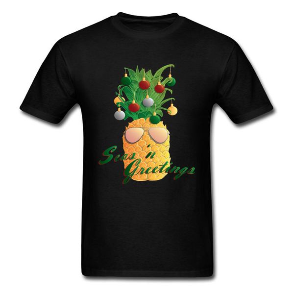 

футболка 2018 новые футболки модные рождество ананас tshirts мужчины смешной одежда хлопок черный топы подарков тис бесплатная доставка
