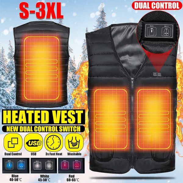 

winter electric heating vest washable usb charging fast heating warm vest control temperature outdoor camping hiking golf, Gray;blue