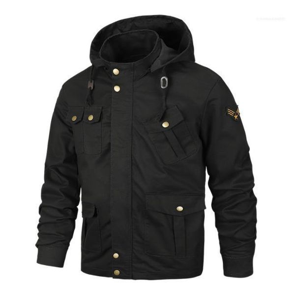 

apparel with pockets 2020 mens winter coats casual medium length cotton lapel jacket large fashion worker jacket male, Black;brown