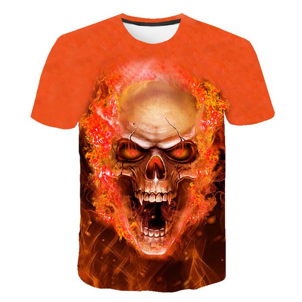 

3d horrifying skull blood print 3d print shirts humor graphic plus size men clothing
