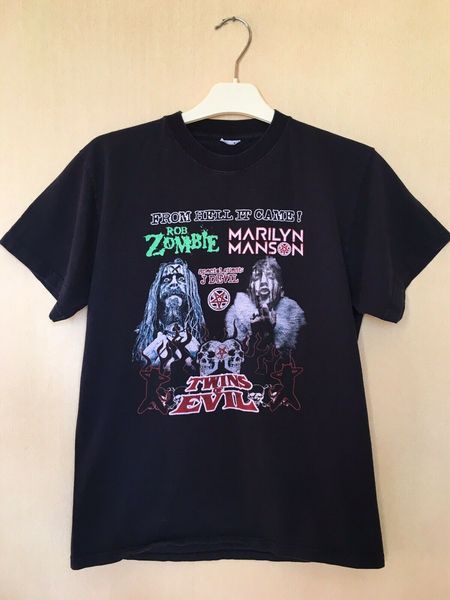 

rob zombie marilyn manson близнецы зла tour jersey рубашки тенниски мужчин с коротким рукавом