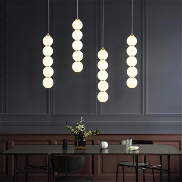

new modern creative stringing glass balls led chandelier lights bedroom restaurant pendant lights designer personality bar pendant lamps