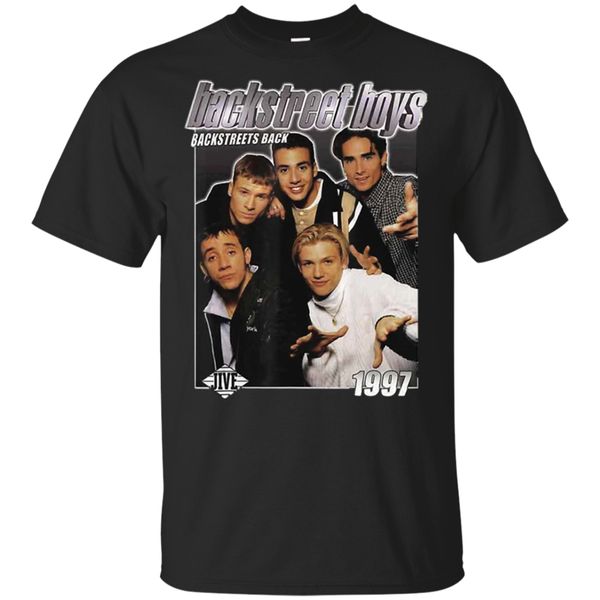 

vintage 90's music backstreet boys 1997 t shirt fans t-shirt black for men-women basic models tee shirt