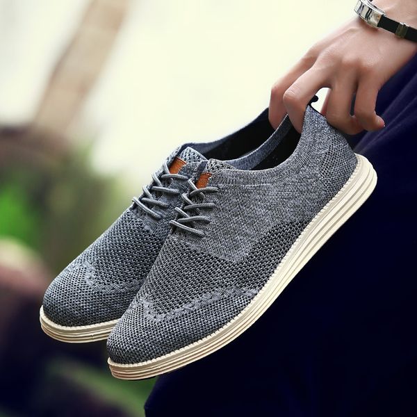 

2020 new retro men's casual shoes men's business official brock woven carved oxford shoes wedding dress breathable, Black