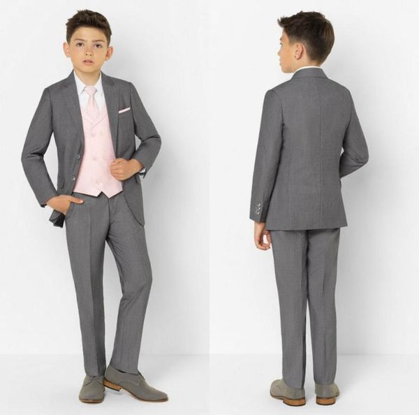 

grey 2020 handsome boys formal wear jacket pants 2 pieces set suits for wedding dinner children kids tuxedos, Blue