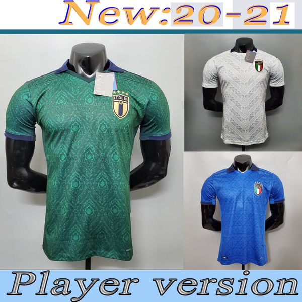 

2021 player version italy soccer jersey home barella sensi insigne italia away white third chiellini belotti bernardeschi football shirts, Black;yellow