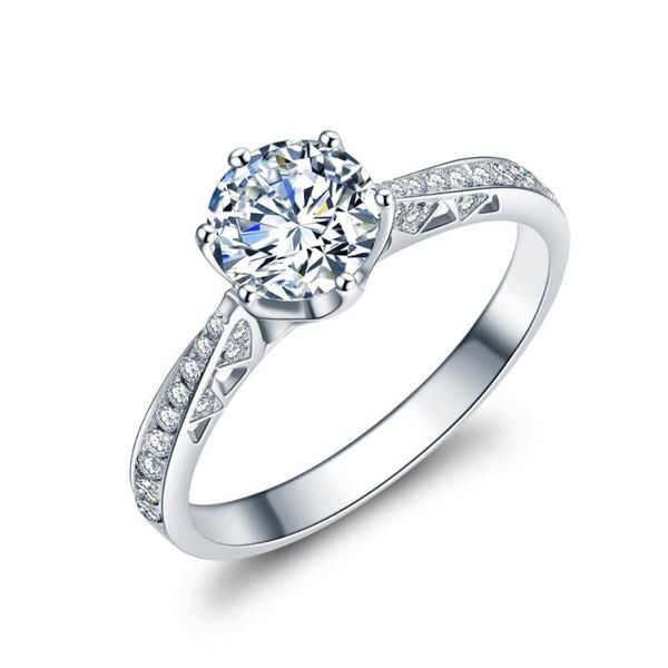 

zocai girl gold ring 0.3 ct certified d-e/ vs real diamond engagement wedding women girl ring 18k white gold (au750) w00105, Golden;silver
