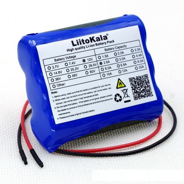 

packs liitokala new 12 2600 mah lithium-ion battery pack monitor cctv camera 12.6 v to 11.1 v 18650 backup