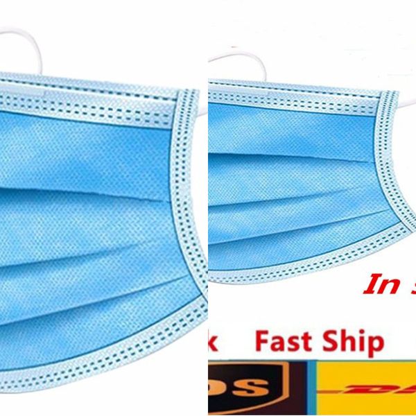 

disposable new shipping dhl face masks with elastic ear loop 3 ply breathable for blo s11s