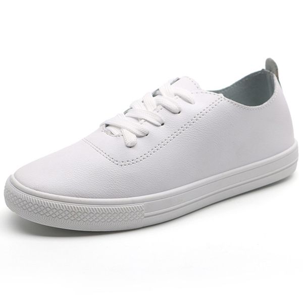 

2020 spring and summer new smooth white shoes lace wild sports board shoes female korean version of the tide classic casua, Black