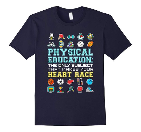 

2019 fashion men t shirt pe teacher tshirts gifts physical education makes your heart