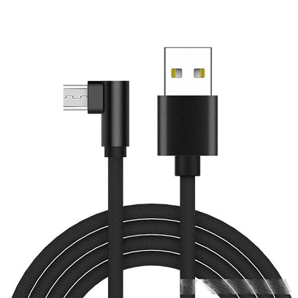 

90 degree bend braided 2.1a charging cable for samsung huawei xiaomi android type-c phone date sync cord